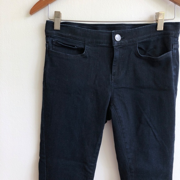 J. Jill Denim Leggings 4P, 5-pocket Dark Stretch Skinny Jeggings mid/low rise - Picture 6 of 12